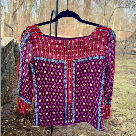 Nanette Lepore Tops - Boho Sheer Silk Nanette Lepore Blouse